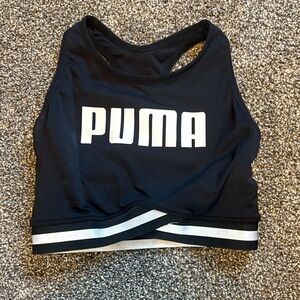 Puma Black and Silver Sports Bra